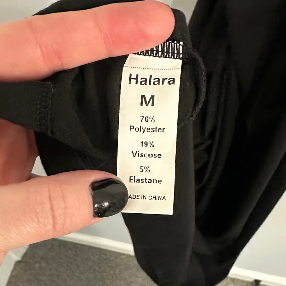 HALARA V Neck, Tie Back, Ruched Black Dress - Picture 2 of 6